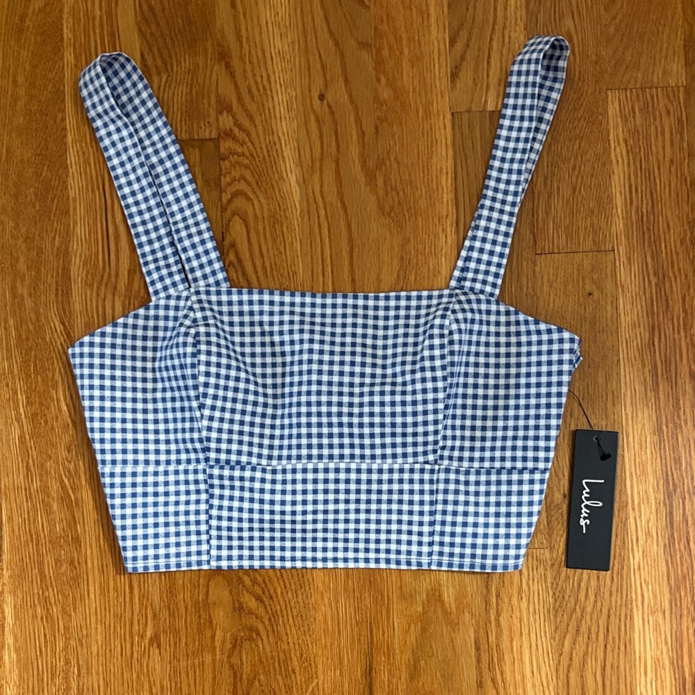 Lulu's Blue Crop Top size small NWT